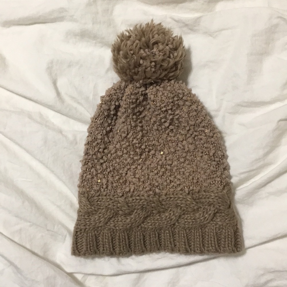 Beige winter hat